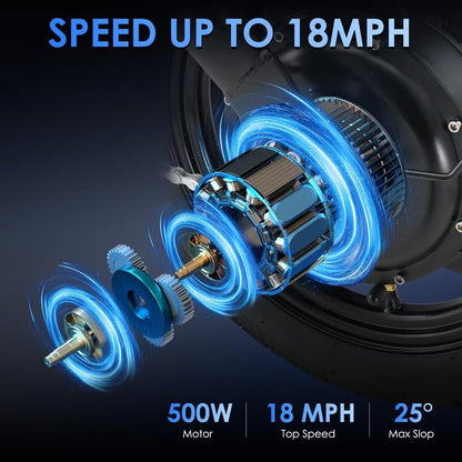 14" Lightweight Folding Electric Commuter E-Bike | 48V 500W Motor | 20MPH Speed | UL 2849 Certified - TechNova