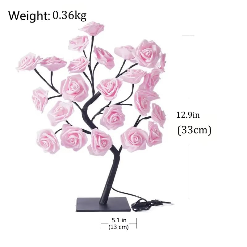 Rose Flower Tree LED Table Lamp USB Night Light for Home Decoration - TechNova
