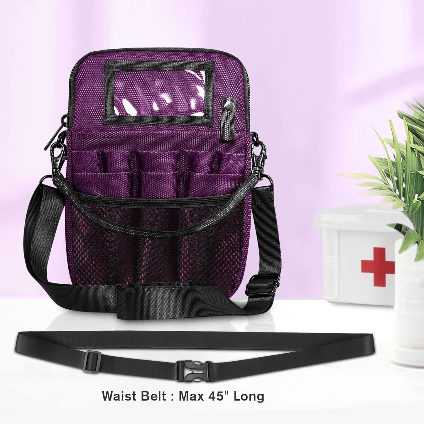 Nurse Fanny Pack with Tape Holder, Multi Compartment Medical Gear Pocket Belt Bag Nursing Organizer Pouch | Utility Waist Pack for Stethoscopes, Bandage Scissors Other Medical Supplies, Purple - TechNova