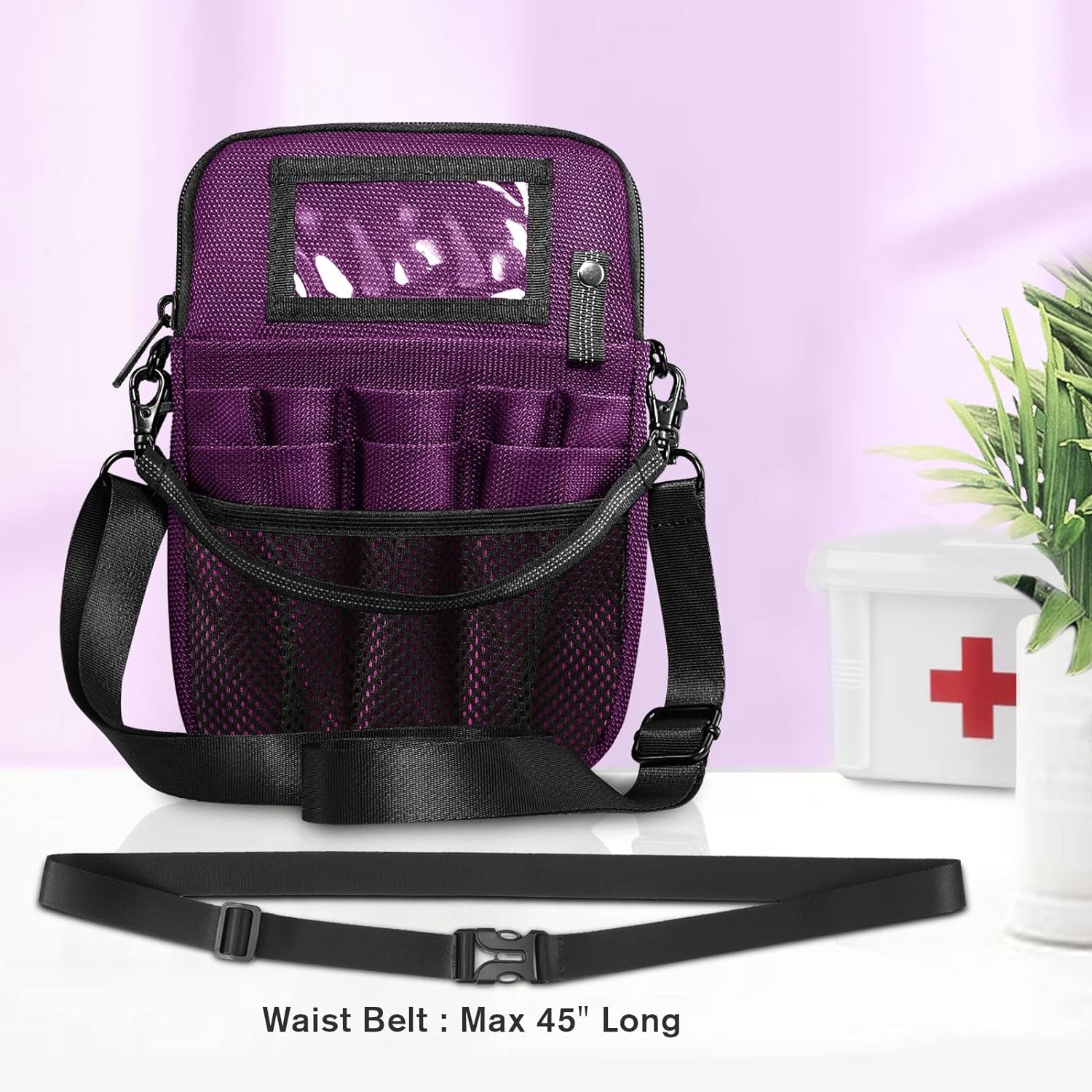 Nurse Fanny Pack with Tape Holder, Multi Compartment Medical Gear Pocket Belt Bag Nursing Organizer Pouch | Utility Waist Pack for Stethoscopes, Bandage Scissors Other Medical Supplies, Purple - TechNova