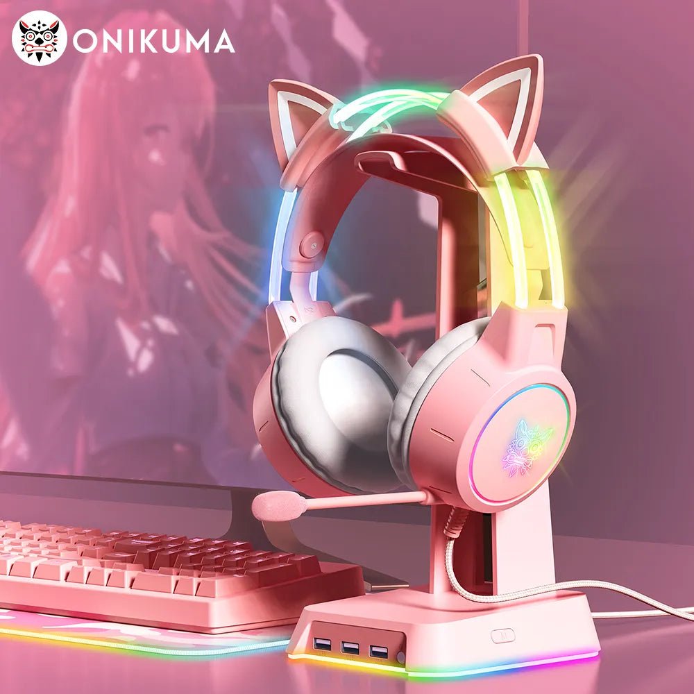 X15 Pro Wired Headphones with RGB Head Beam Flexible Mic Button Control Gaming Headset Gamer for Compute PC - TechNova
