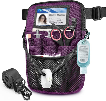 Nurse Fanny Pack with Tape Holder, Multi Compartment Medical Gear Pocket Belt Bag Nursing Organizer Pouch | Utility Waist Pack for Stethoscopes, Bandage Scissors Other Medical Supplies, Purple - TechNova