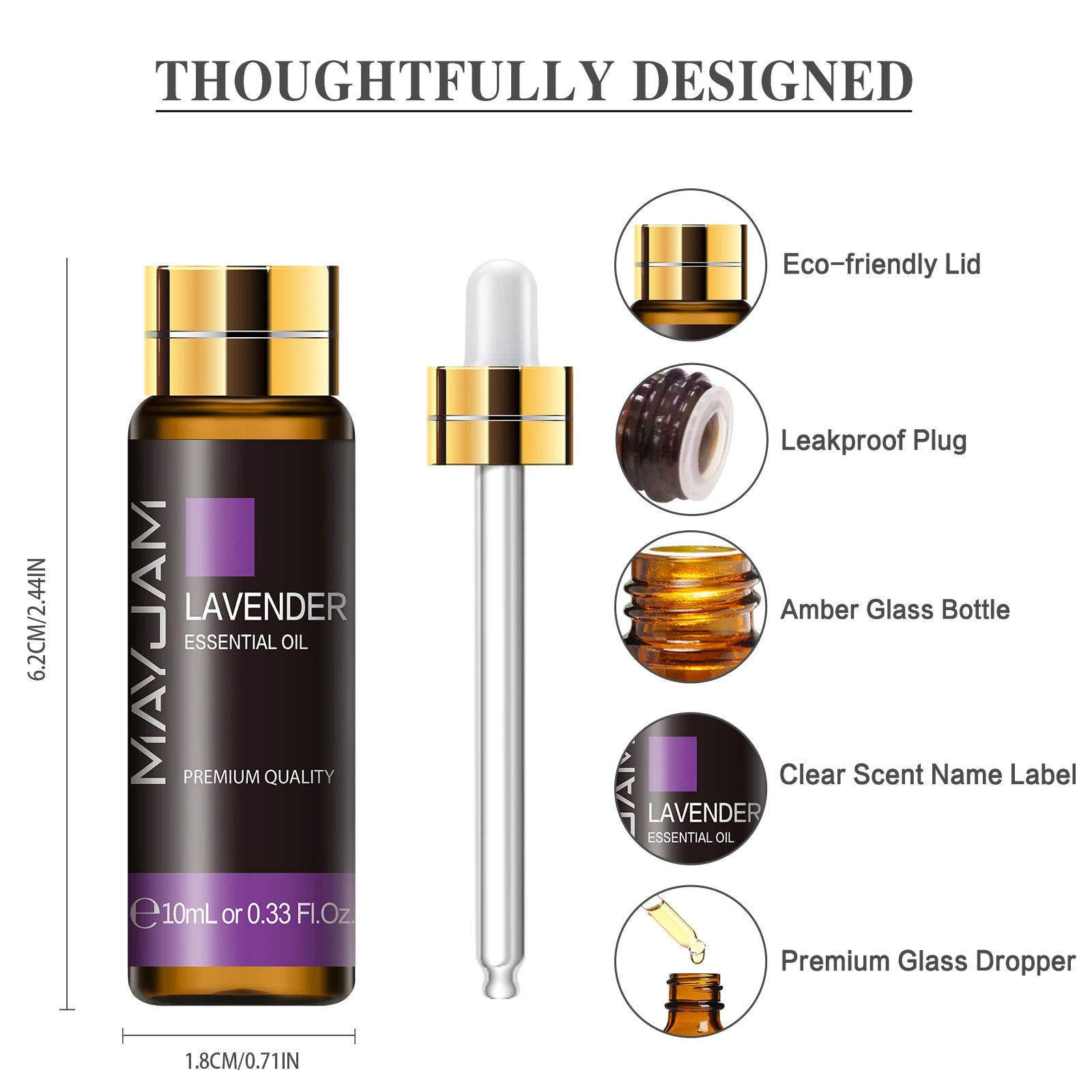 10Ml Pure Plant Essential Oil for Humidifier Diffusers Mint Lavender Tea Tree Rose Vanilla Sandalwood Jasmine Pure Nature Oil - TechNova