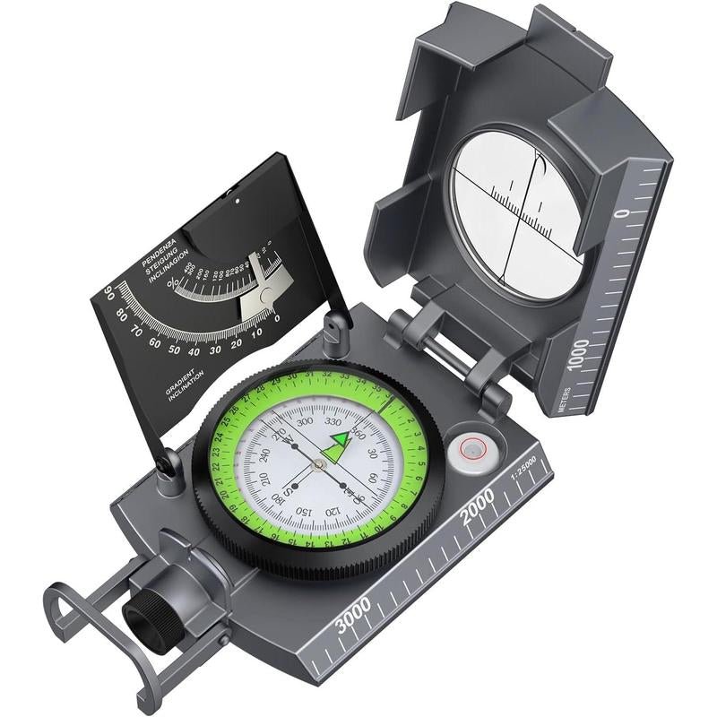 Military Compass with Carry Bag Inclinometer Multifunctional Sighting Compass Waterproof Survival Compass High Accuracy for Navigation Camping Hiking Backpacking Outdoor Activities - TechNova