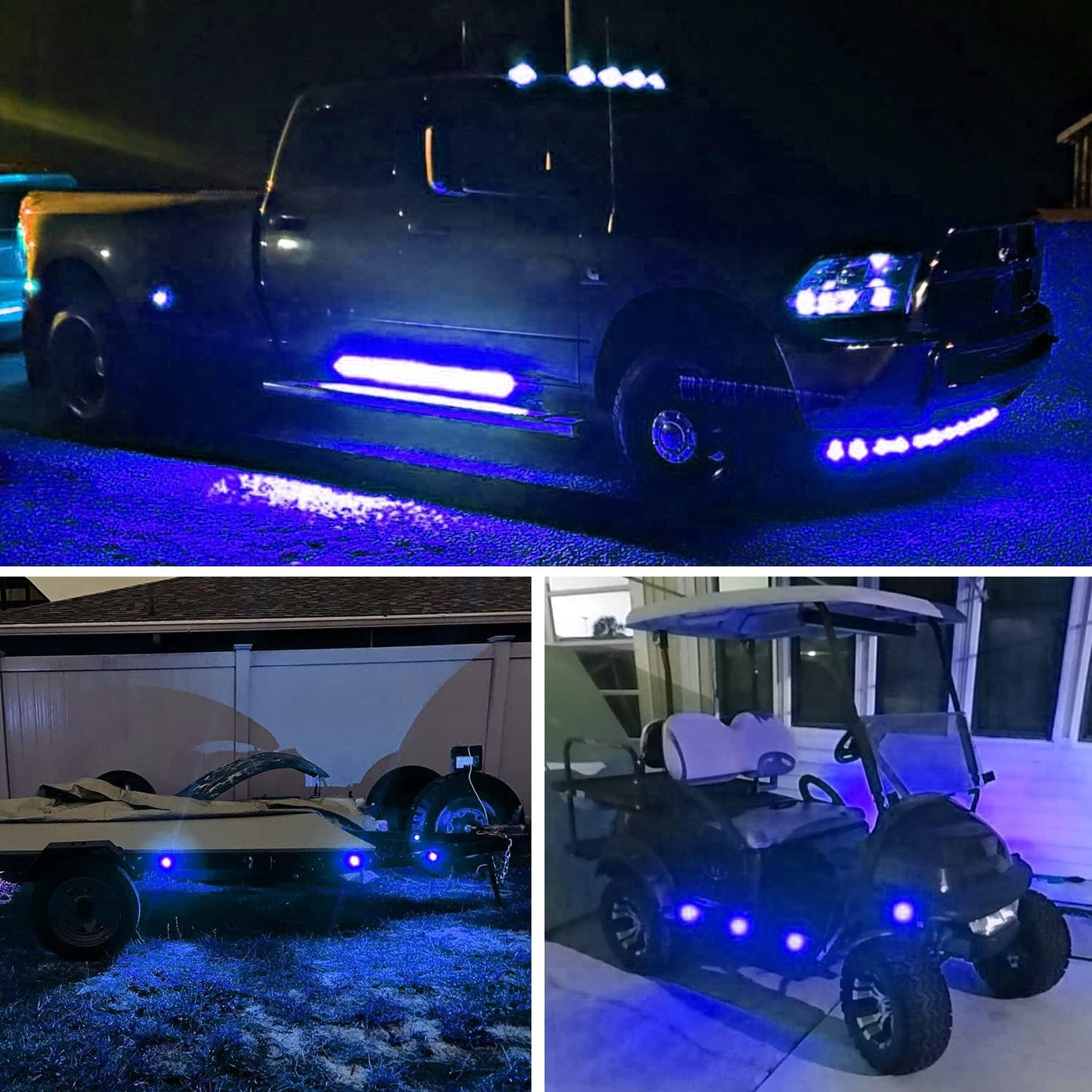 10 PCS 3/4 Inch round LED Clearance Light Front Rear Side Indicator Bullet Marker Lamp for Truck RV Car Bus Trailer Van Caravan Boat, Blue - TechNova