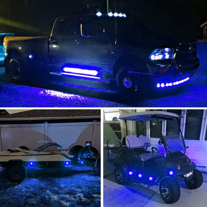 10 PCS 3/4 Inch round LED Clearance Light Front Rear Side Indicator Bullet Marker Lamp for Truck RV Car Bus Trailer Van Caravan Boat, Blue - TechNova