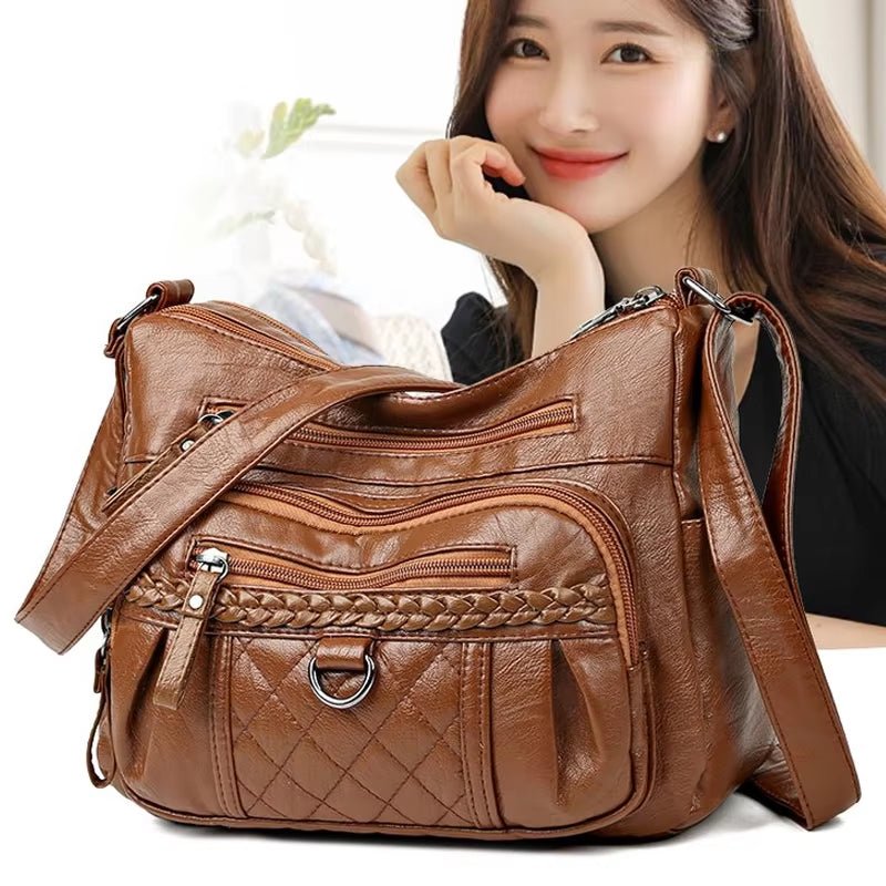 Stylish Crossbody Bag with Adjustable Straps & Woven Design - Women's Commuter Purse - TechNova