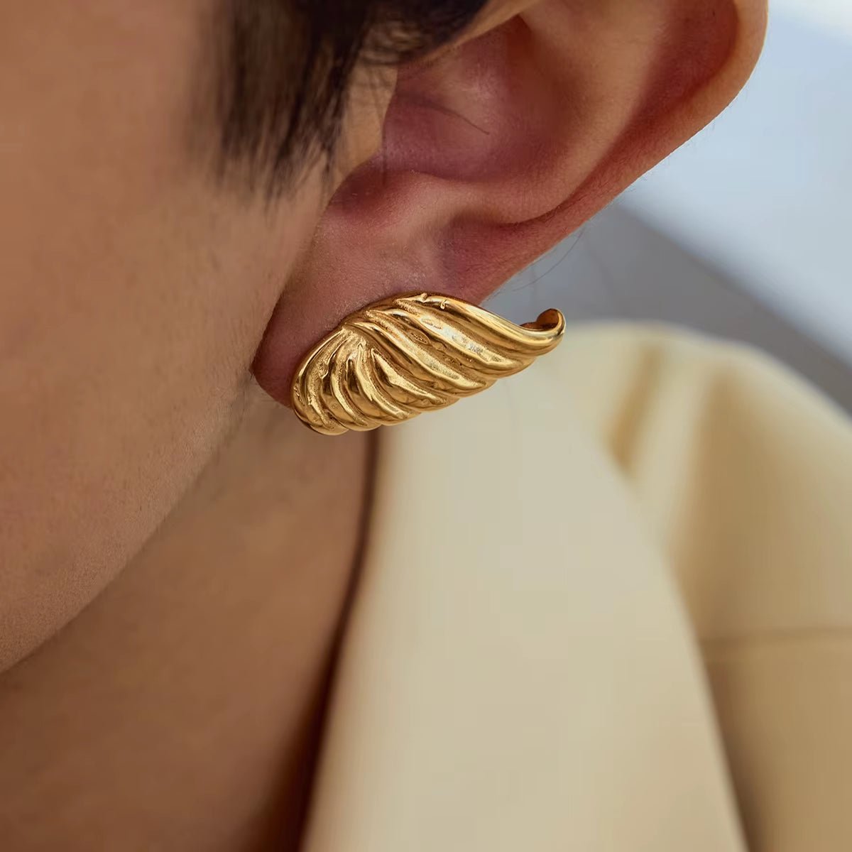 Stainless Steel Metal Stud Earrings - Creative Design Jewelry - TechNova