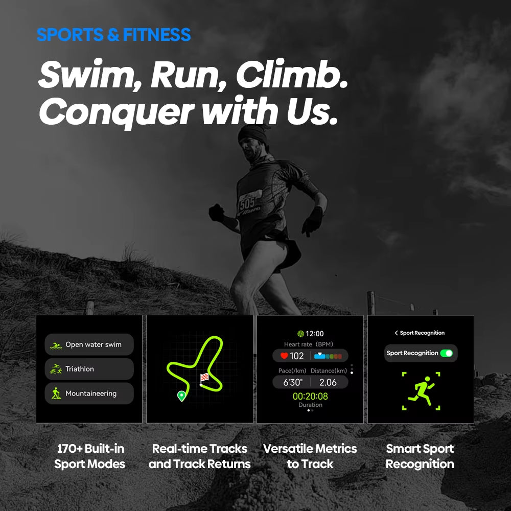 New Stratos 2 Ultra GPS Smart Watch Built - In Compass Barometric Altimeter Dual - Band GNSS Voice Calling Smartwatch 10 ATM - TechNova