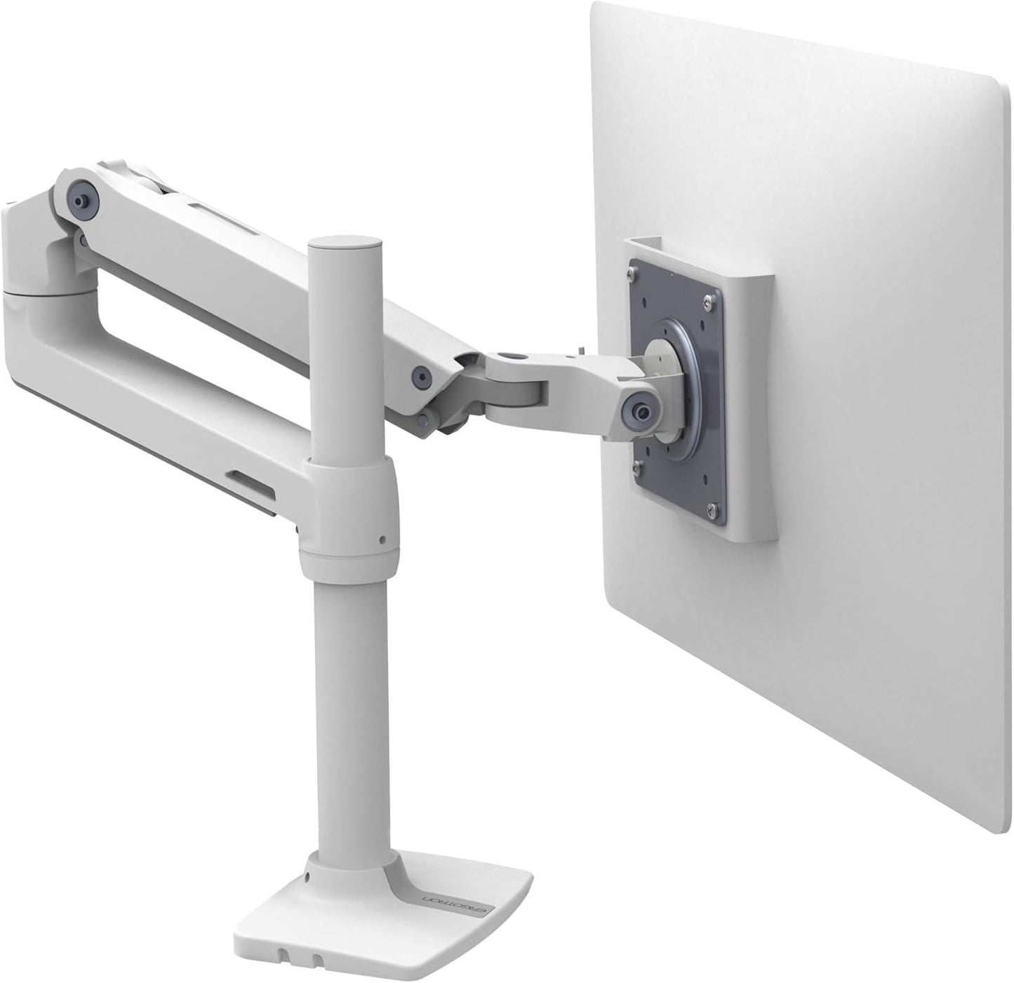 White Tall Pole Ultrawide Monitor Arm Desk Mount - Fits 34" Curved Monitors, VESA 75x75mm/100x100mm - TechNova