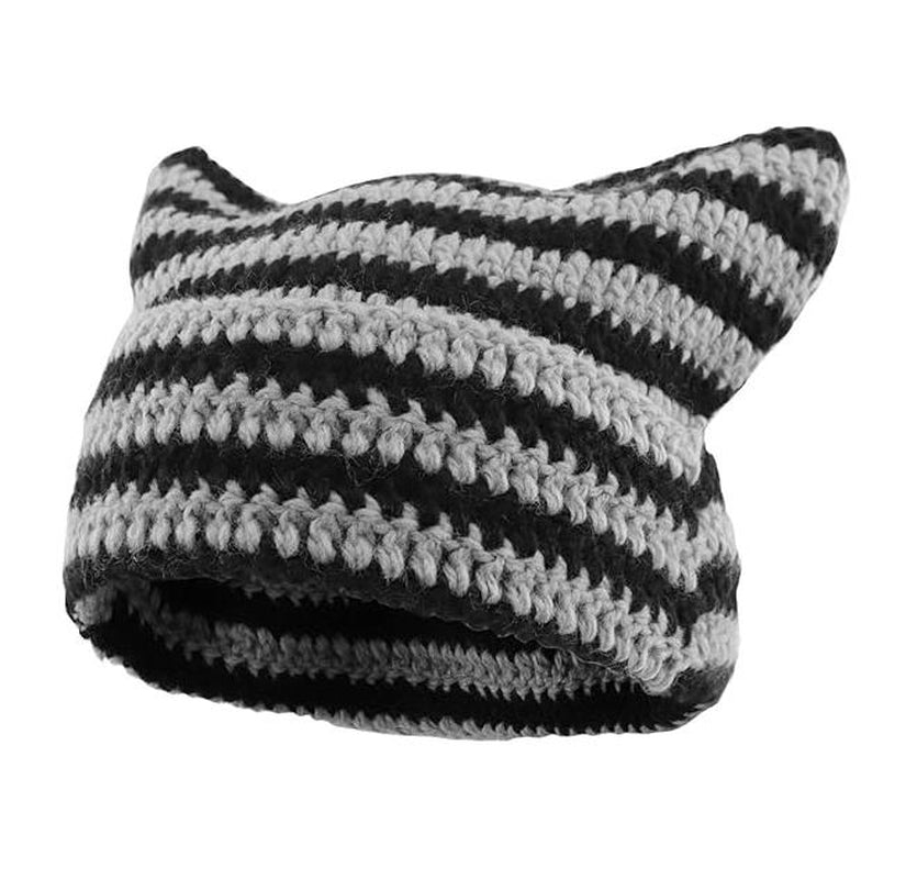 [Thanksgiving and Halloween Gifts] Beanie for Women Men Crochet Hat Hat Cute Hat with Ears Beanie Winter Hat Slouchy Beanie - TechNova