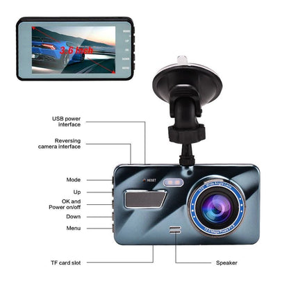 3 in 1 Rear View Dual Camera Full HD Night Vision Car Dash Camera - TechNova